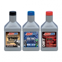Amsoil synthetic motorcycle oils product range - V-twin, metric, dirt bike